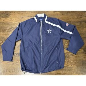 Reebok Dallas Cowboys Jacket Men Large L NFL Football Windbreaker Full Zip